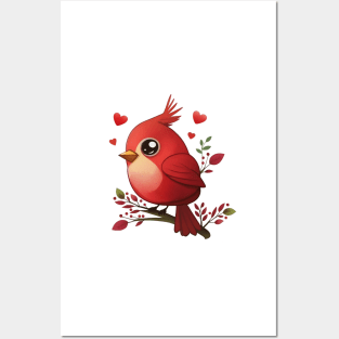 Lovey-Dovey Red Cardinal Posters and Art